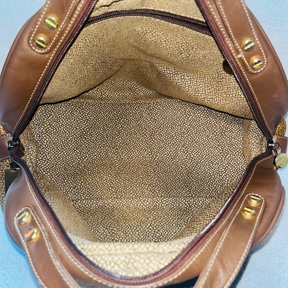 Borbonese Redwall Quail Suede Large Handbag - Picture 4 of 12